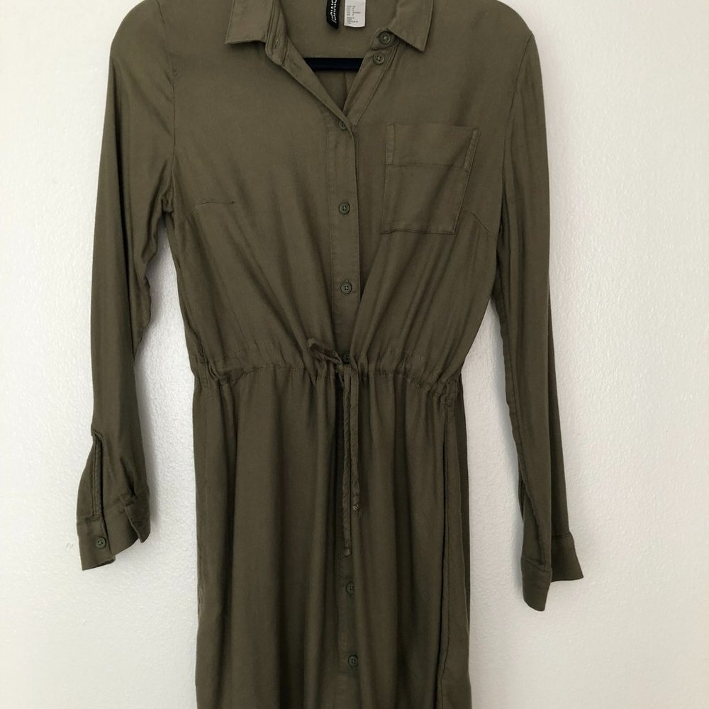 H&M Green Shirt Dress.